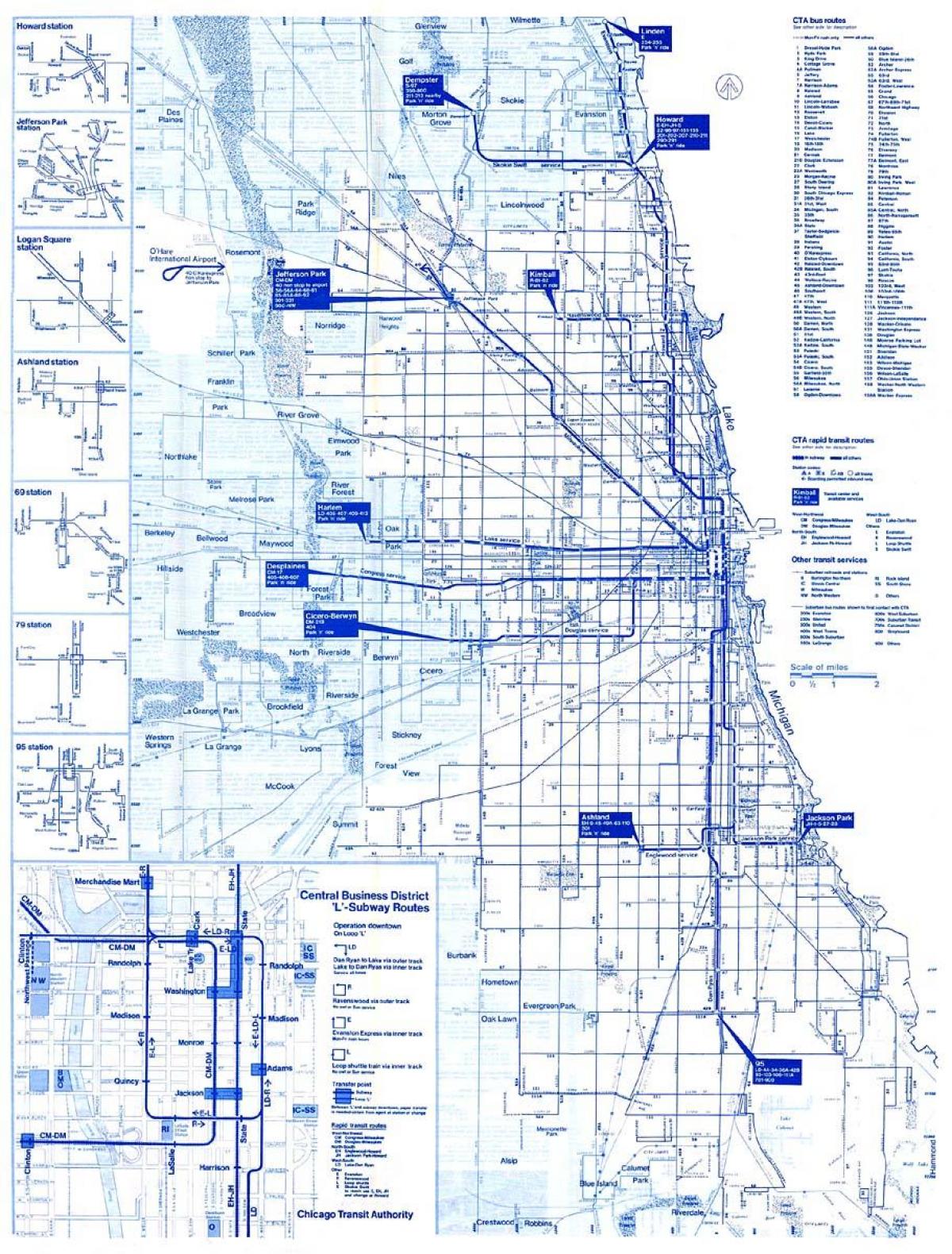 Chicago sistema de autobuses mapa