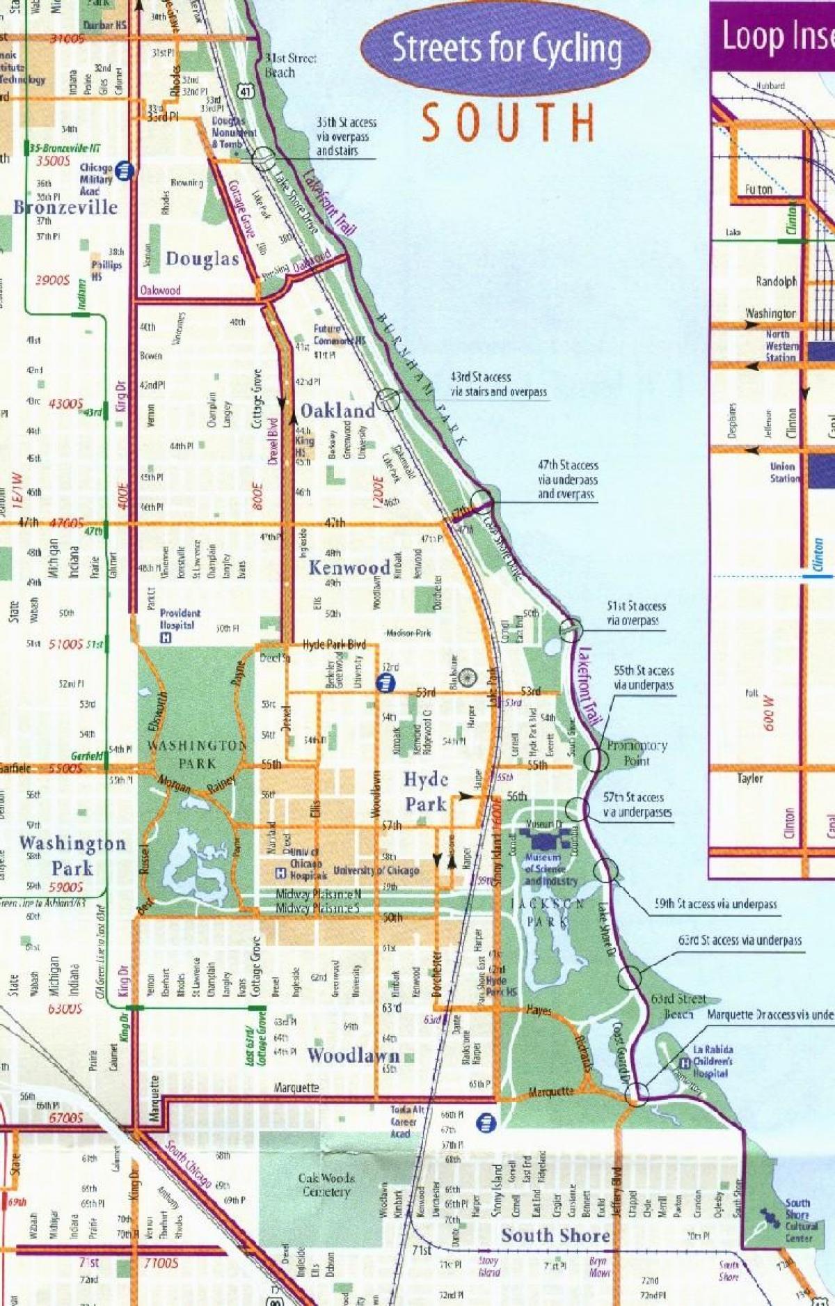 Chicago carril bici mapa