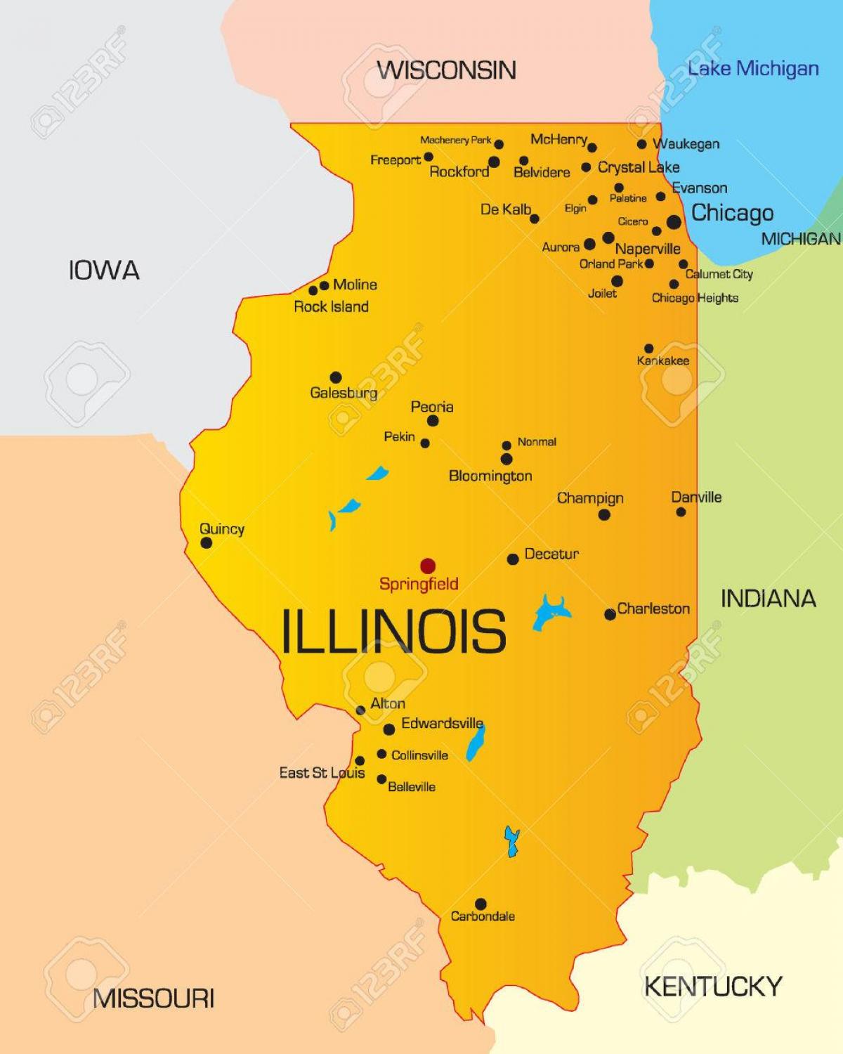 Chicago estado mapa