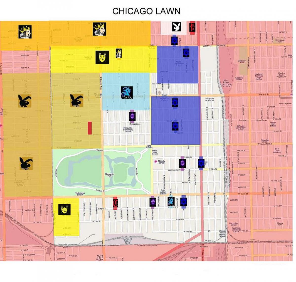 gang mapa Chicago