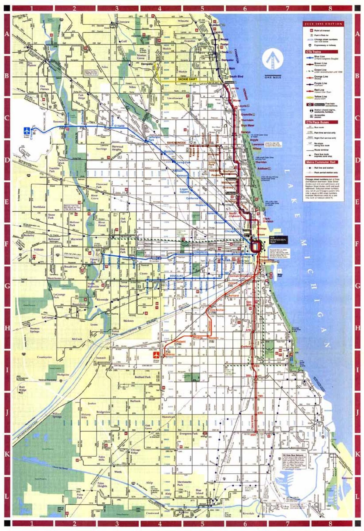 mapa de Chicago límites da cidade