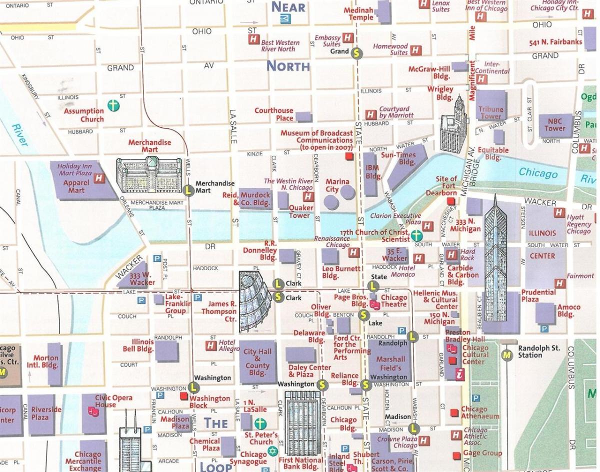 mapa turístico de Chicago