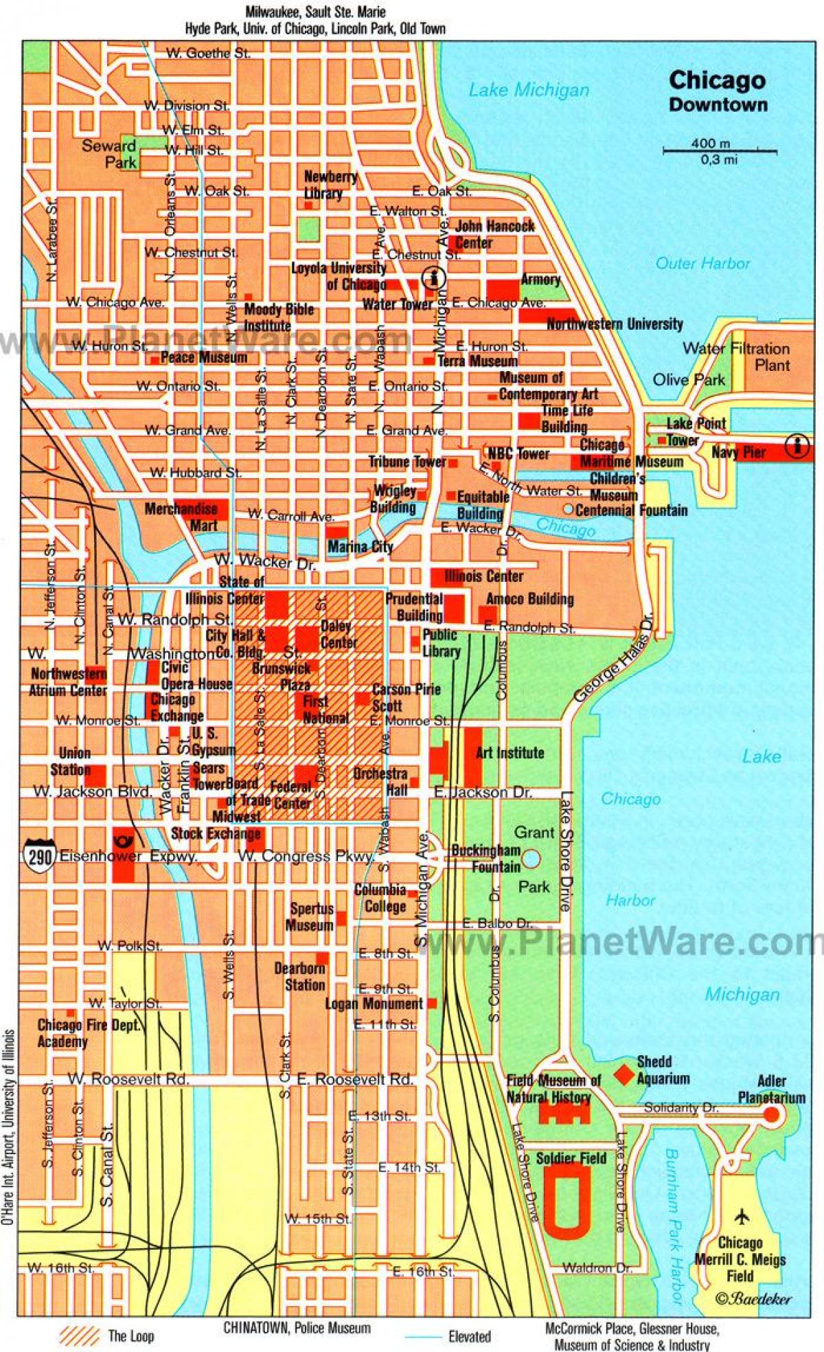 mapa de museos en Chicago