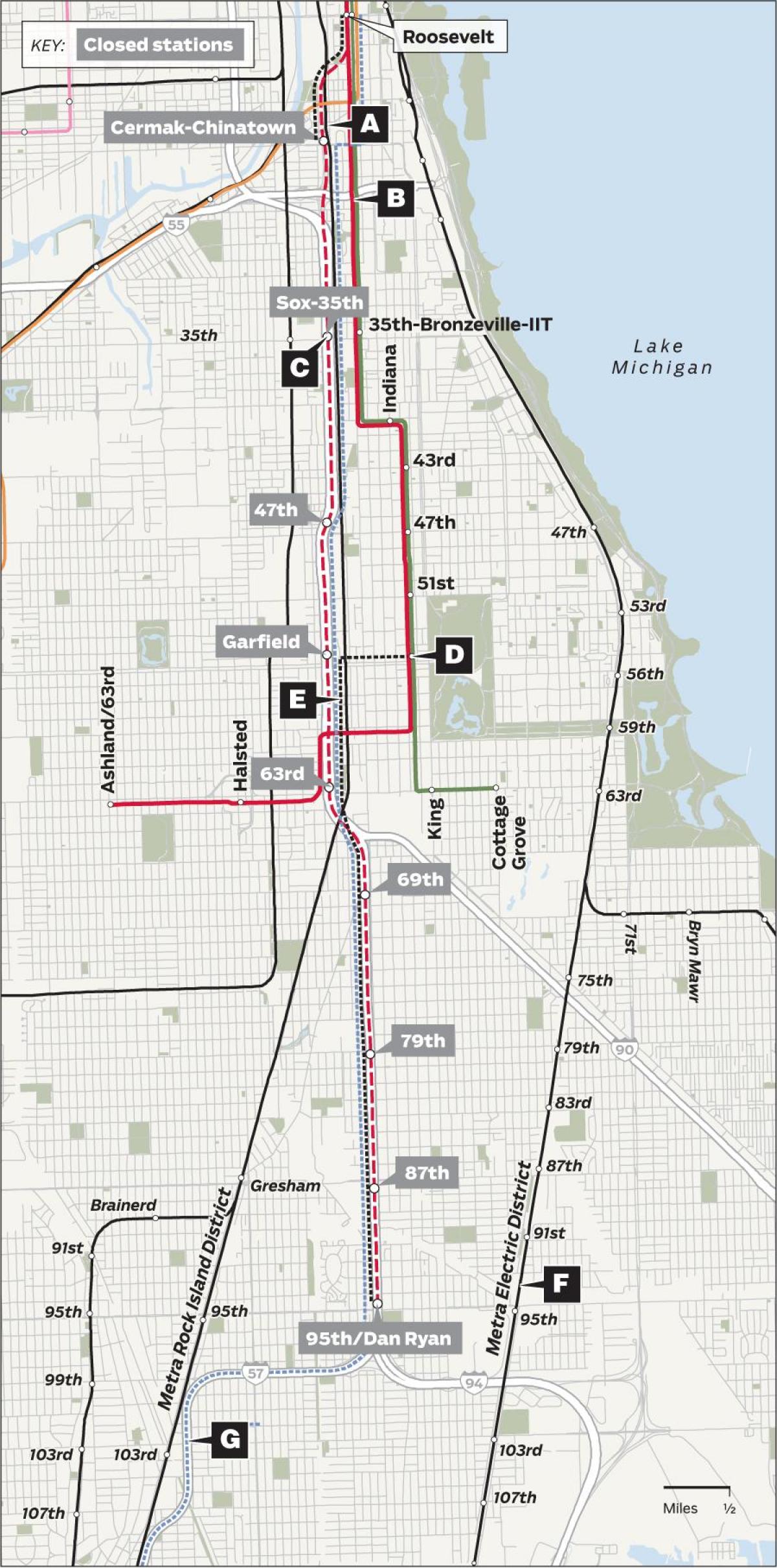 redline Chicago mapa