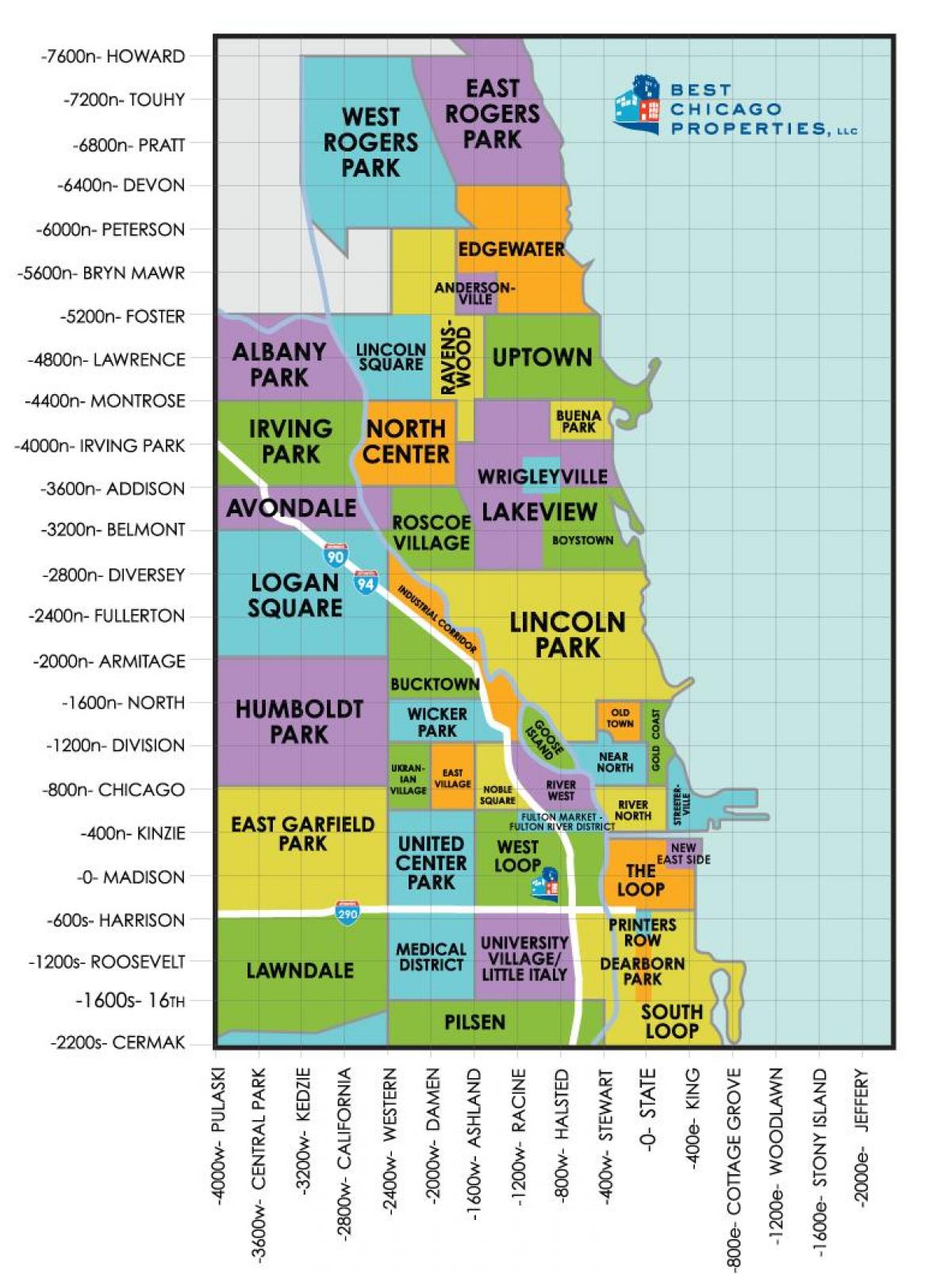barrios en Chicago mapa