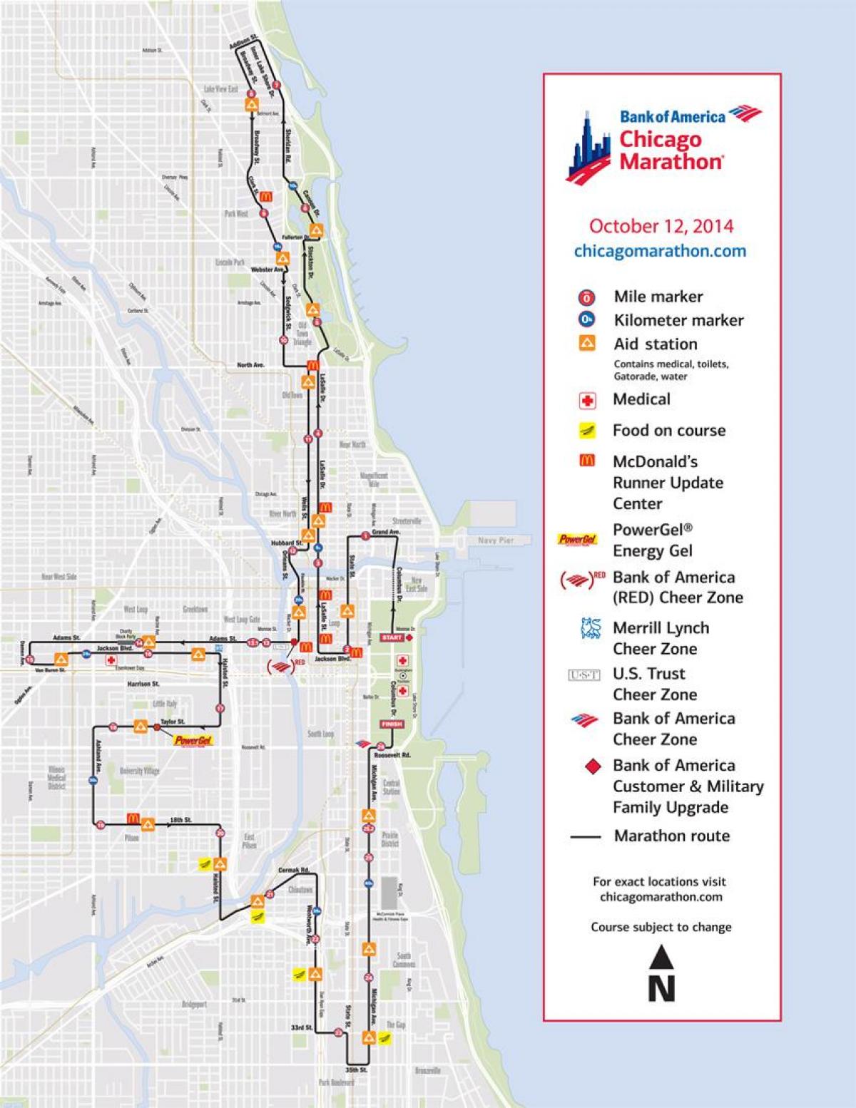 Chicago maratón mapa