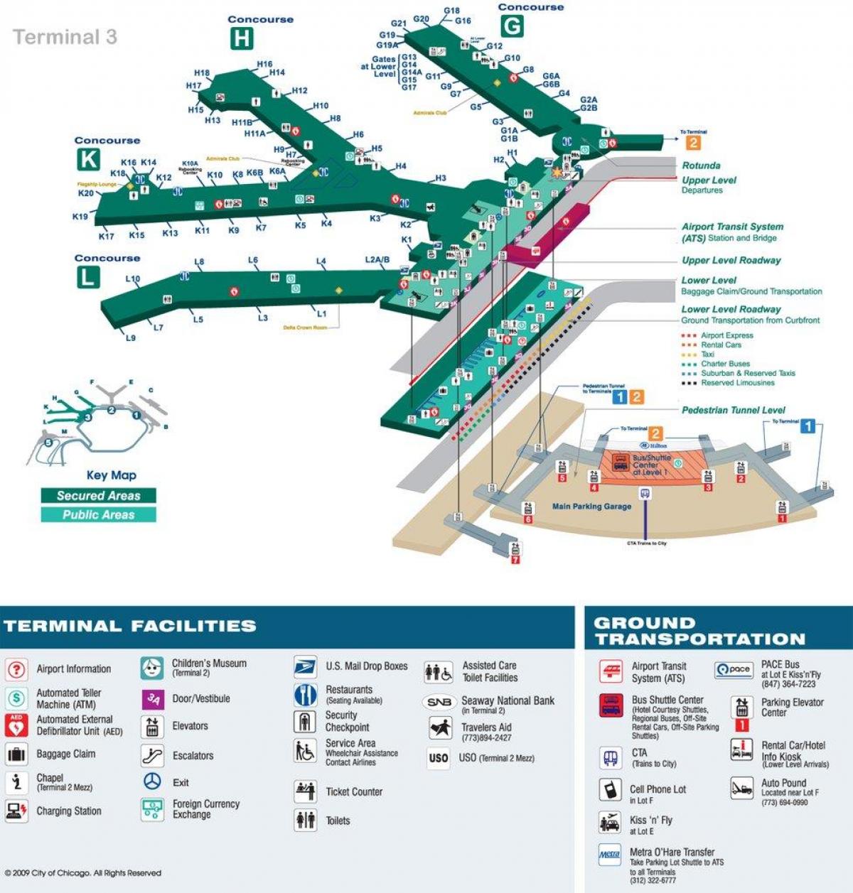 O Lebre aeroporto mapa terminal 3