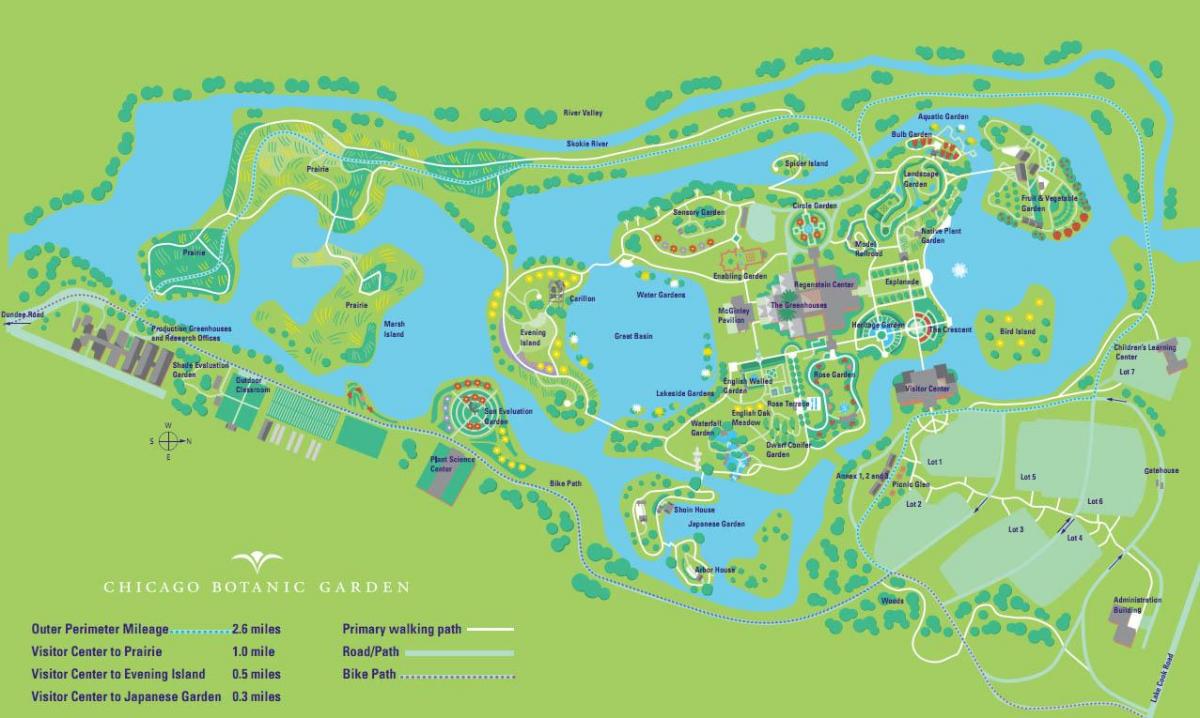 Chicago xardín botánico mapa