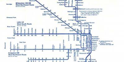 Mapa de liña azul, de Chicago