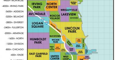 Barrios en Chicago mapa