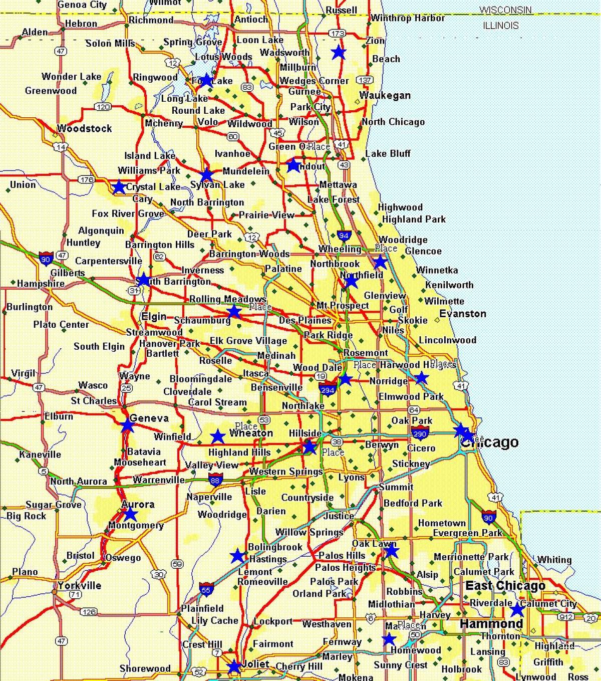 mapa da cidade de Chicago
