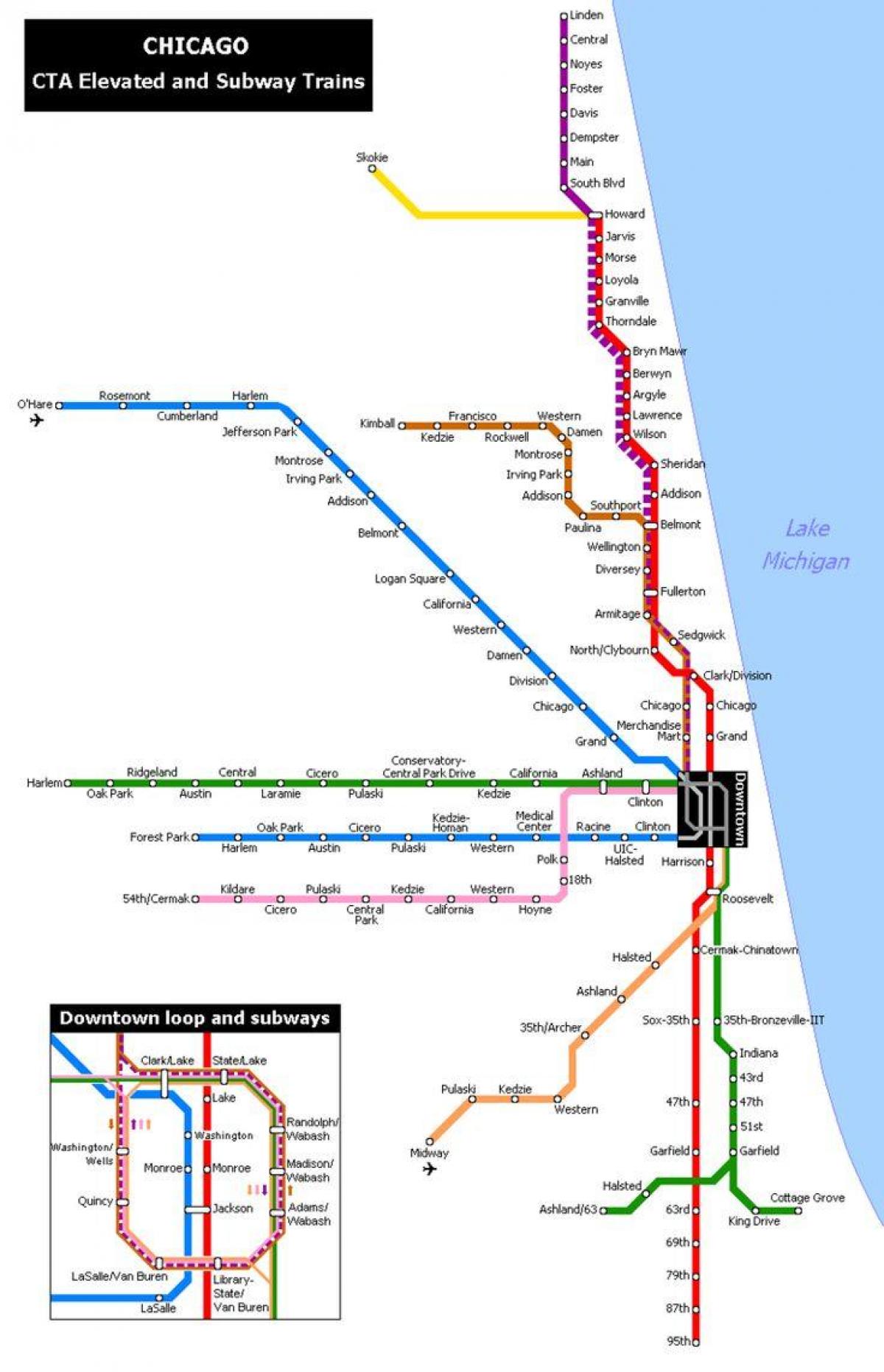 mapa de metro Chicago