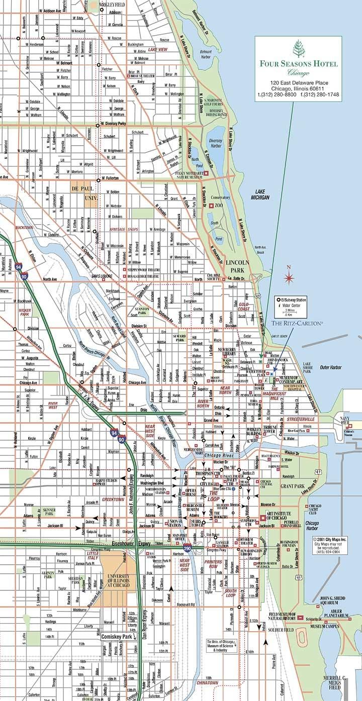 rúa mapa de Chicago