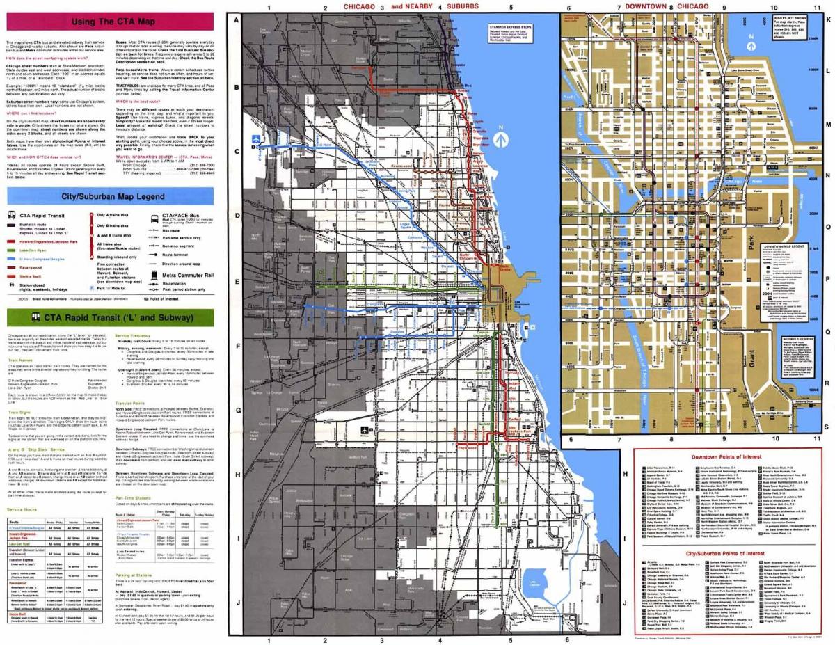 rutas de autobuses Chicago mapa