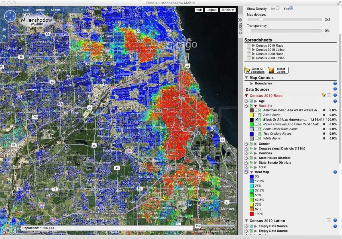 Chicago tiro hotspots mapa