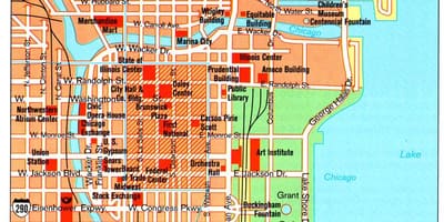 Mapa de Chicago atraccións
