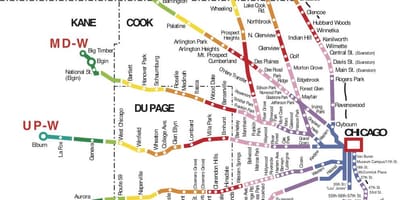 Área de Chicago tren mapa
