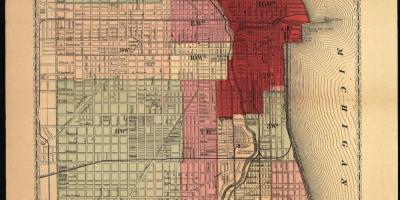 Mapa da gran incendio de Chicago