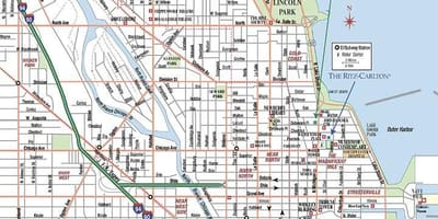 Rúa mapa de Chicago