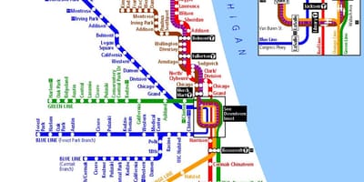Metro, en Chicago mapa